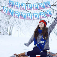 Hooqict Frozen themed banner ideal for holiday or celebration settings