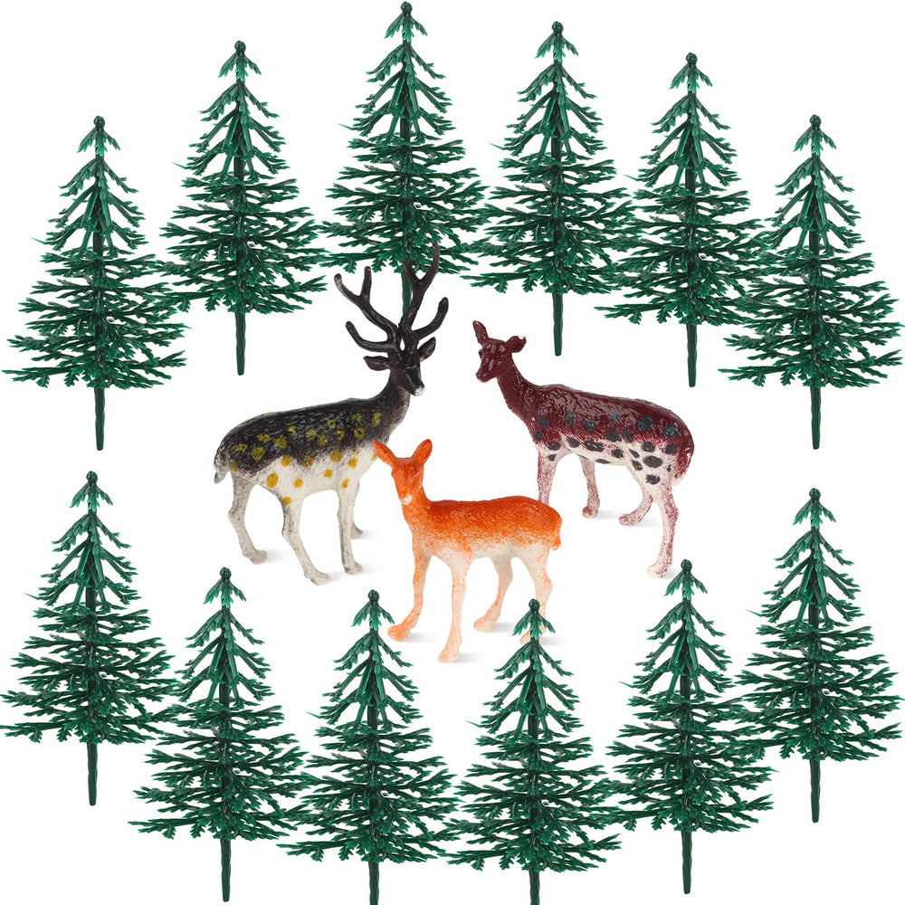 Hooqict deer Christmas tree toppers enhance festive woodland charm on cakes.