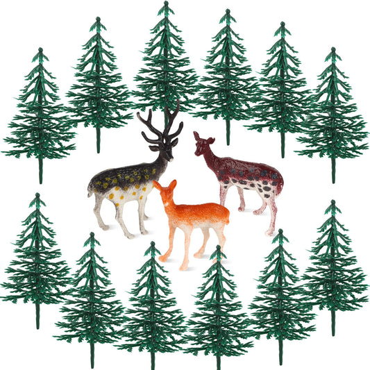 Hooqict deer Christmas tree toppers enhance festive woodland charm on cakes.