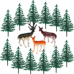 Hooqict deer Christmas tree toppers enhance festive woodland charm on cakes.