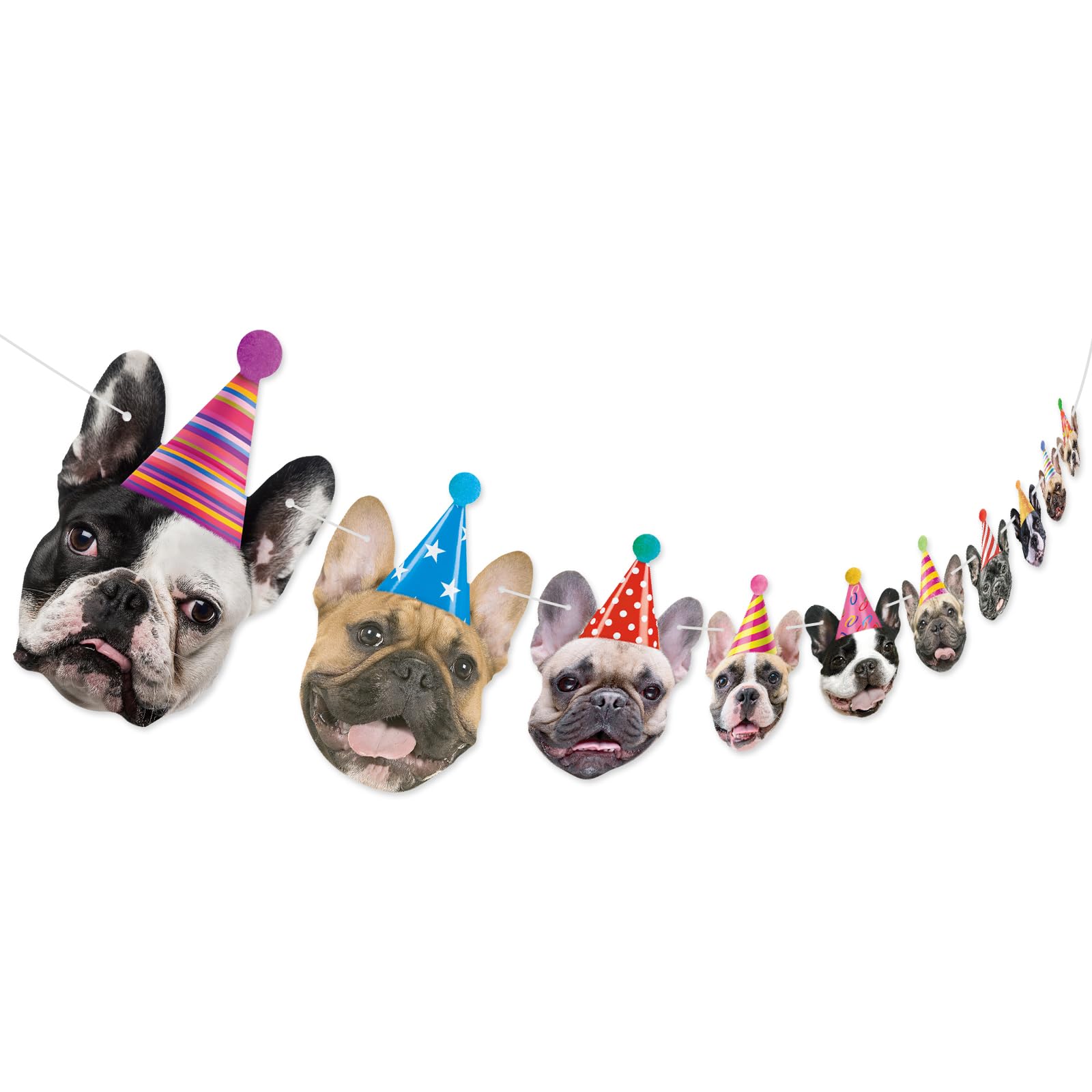 Hooqict dog birthday banner dog-face design creates a playful wall backdrop for celebrations