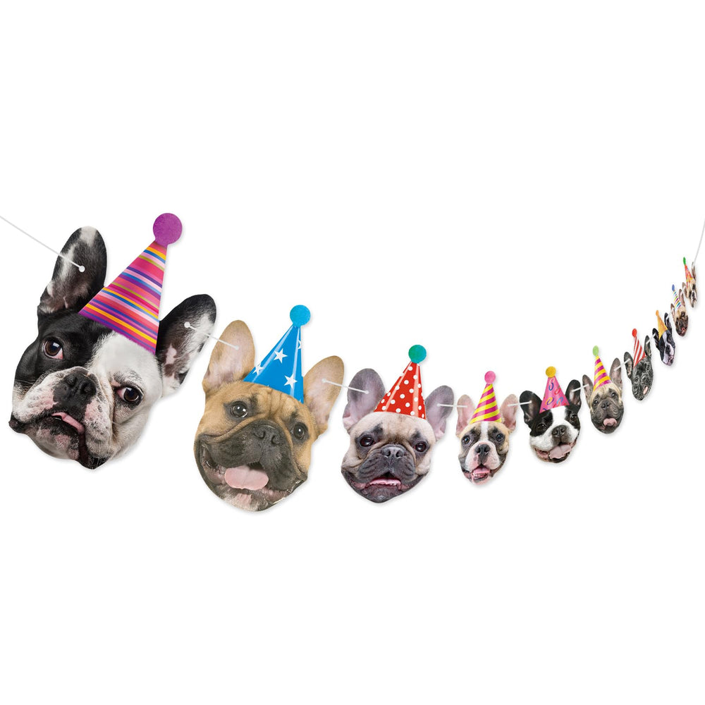 Hooqict dog birthday banner dog-face design creates a playful wall backdrop for celebrations