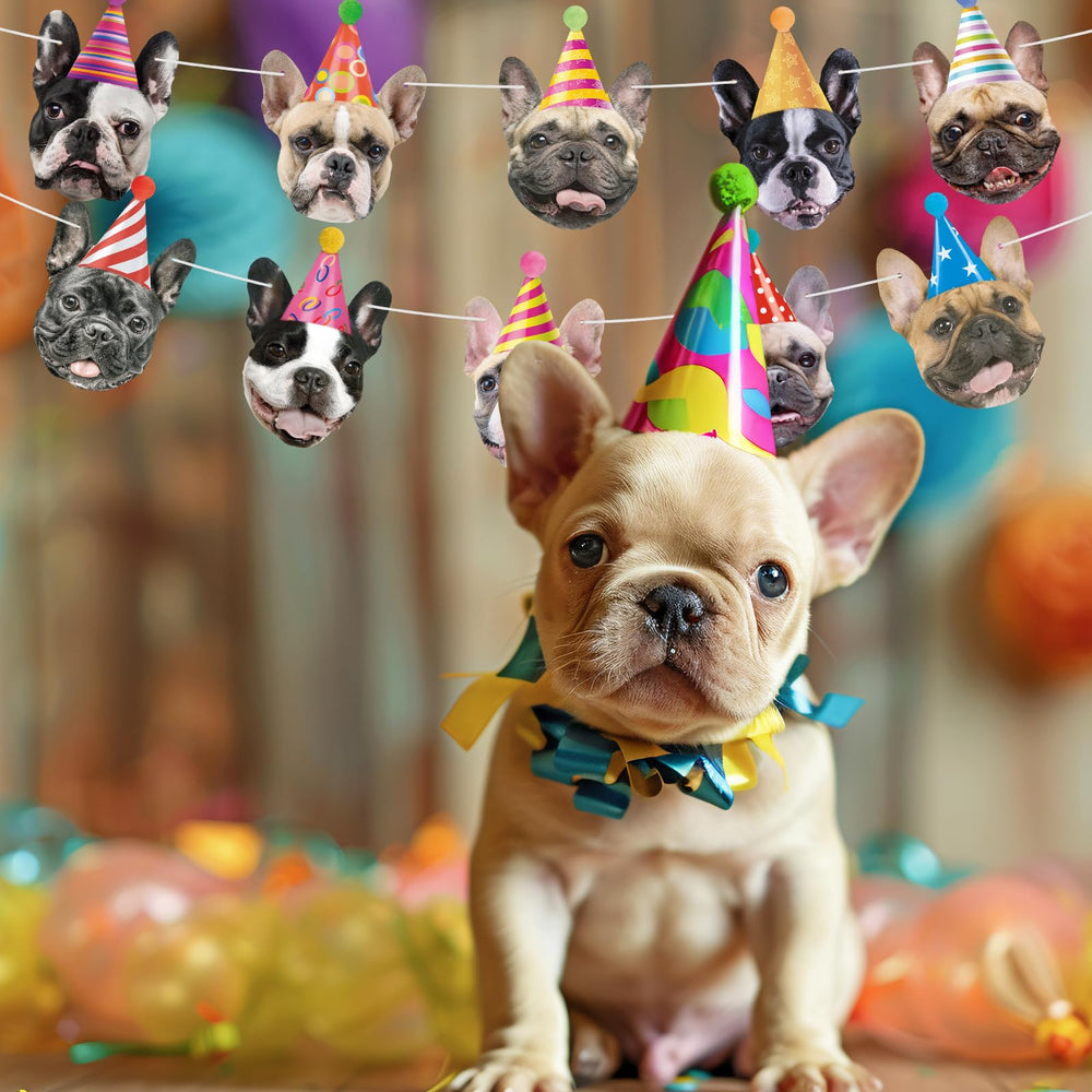Hooqict dog banner backdrop is easy to customize with included pins and ribbon