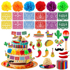 Hooqict fiesta papel picado banner topper for Cinco de Mayo desserts and celebrations