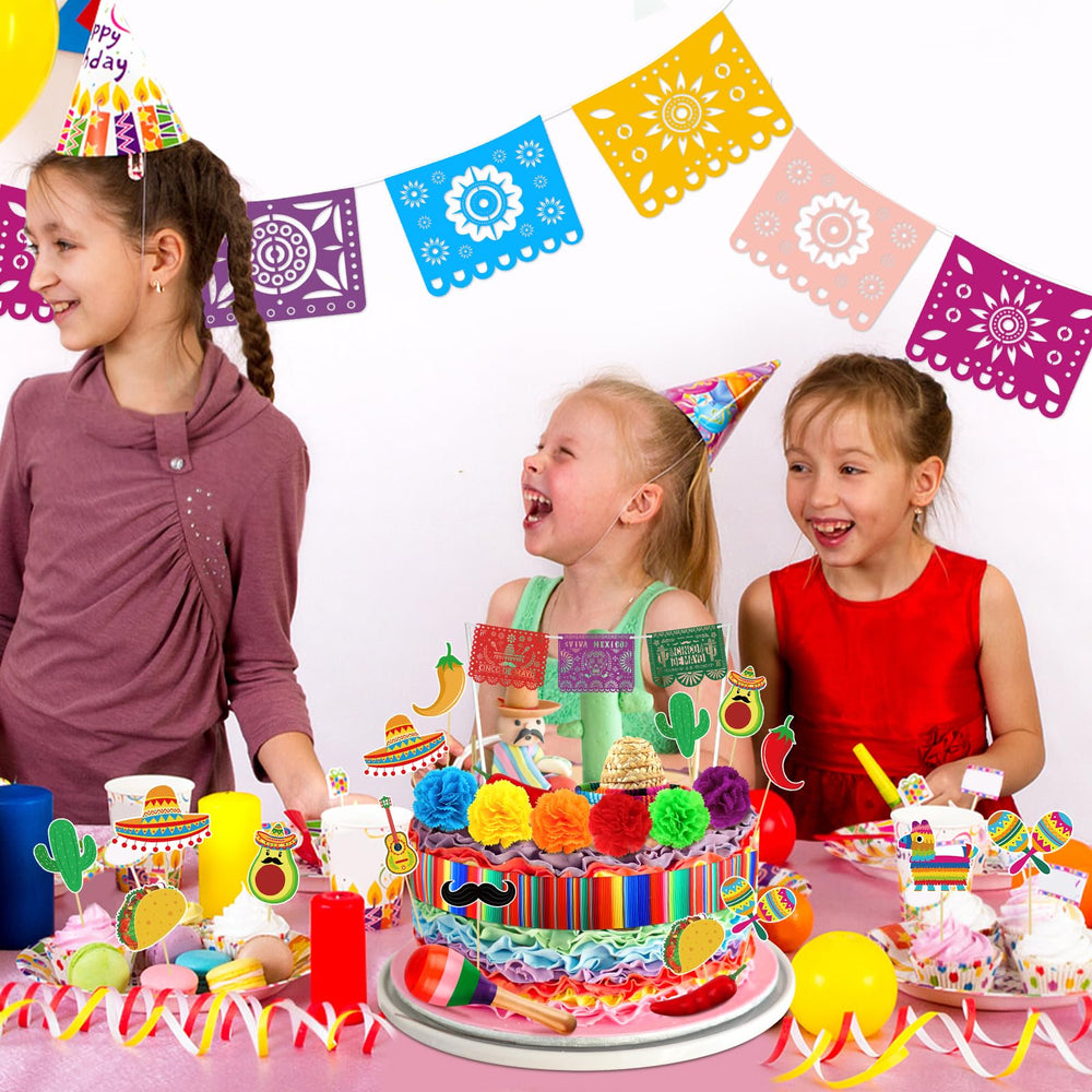 Hooqict flower cake topper brightens cupcakes with fiesta details