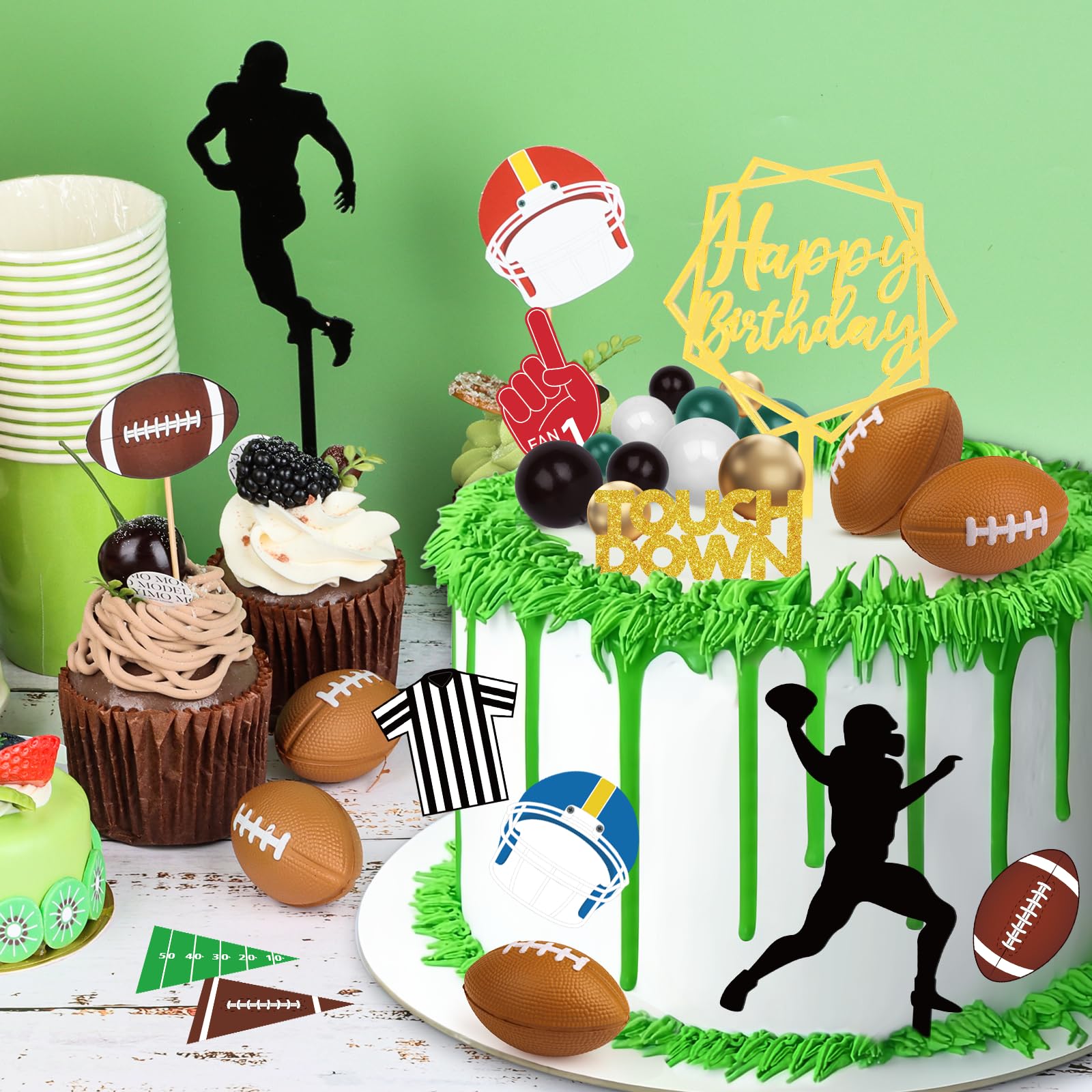 Hooqict football goal-post toppers frame game-day dessert displays