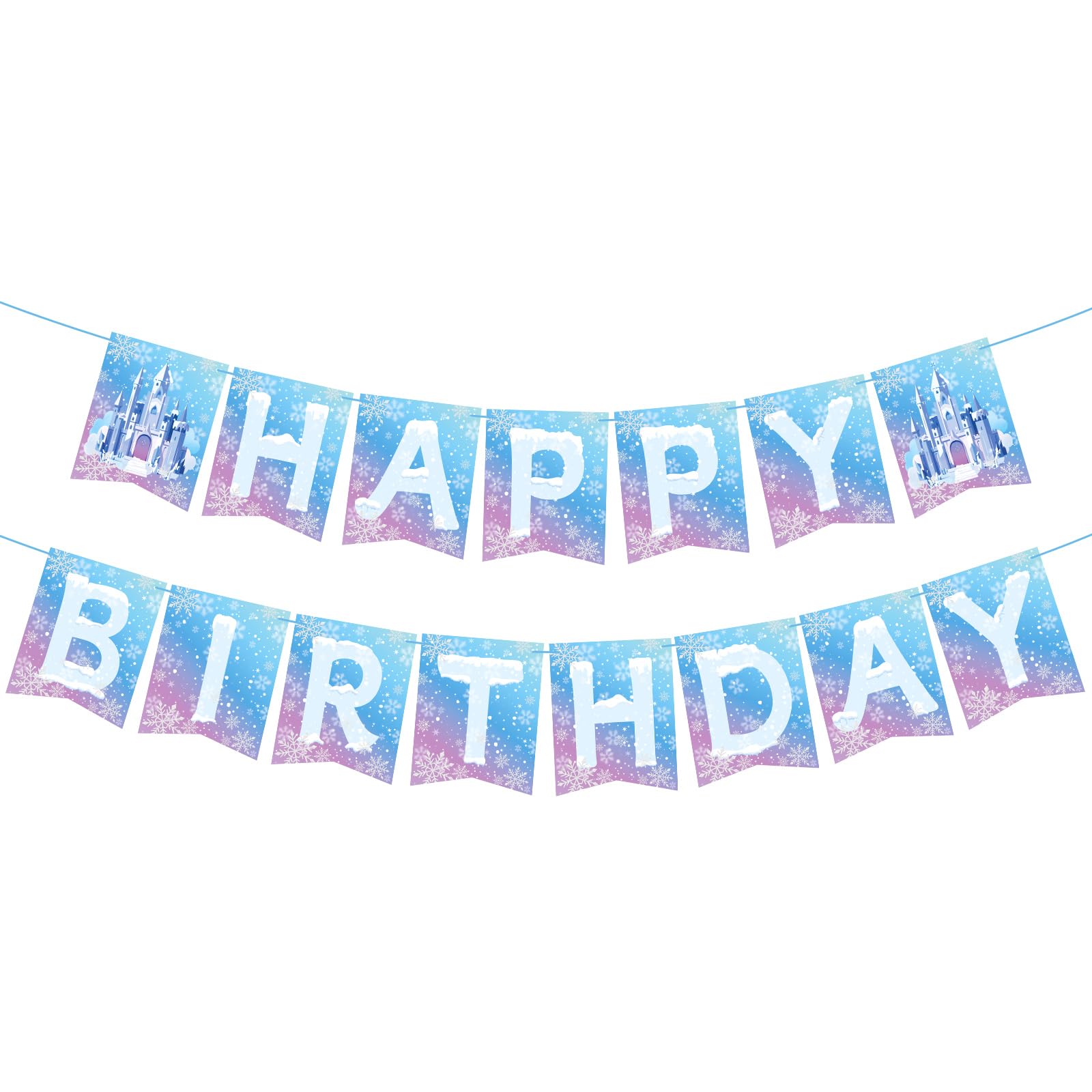 Hooqict Frozen Happy Birthday banner letters ready to assemble for wall display