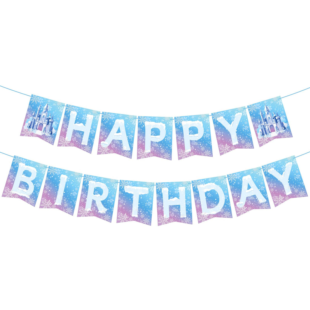 Hooqict Frozen Happy Birthday banner letters ready to assemble for wall display