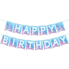 Hooqict Frozen Happy Birthday banner letters ready to assemble for wall display