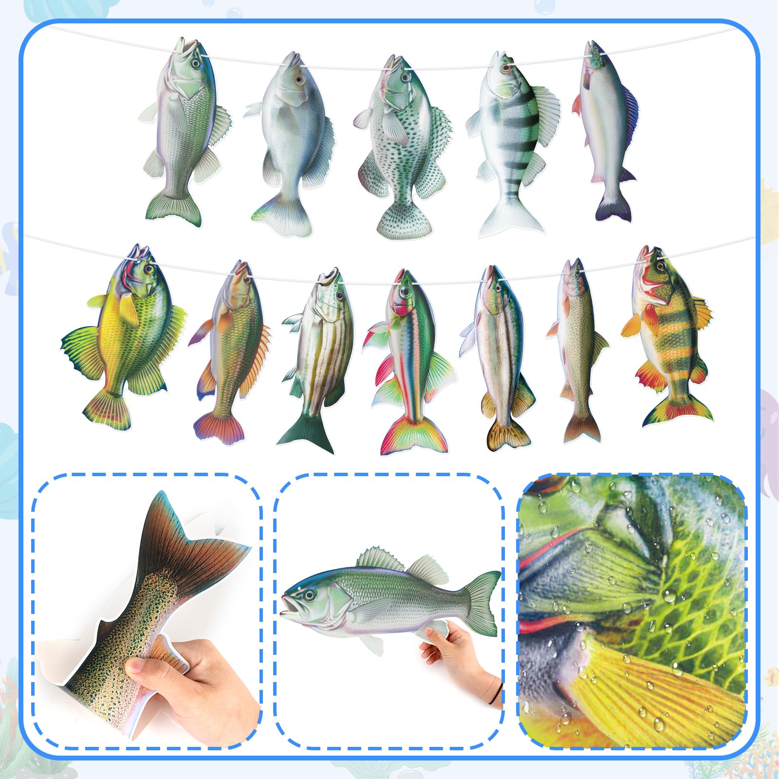 Hooqict Gone Fishing banner flag size 14.6 by 7 inches for prominent display