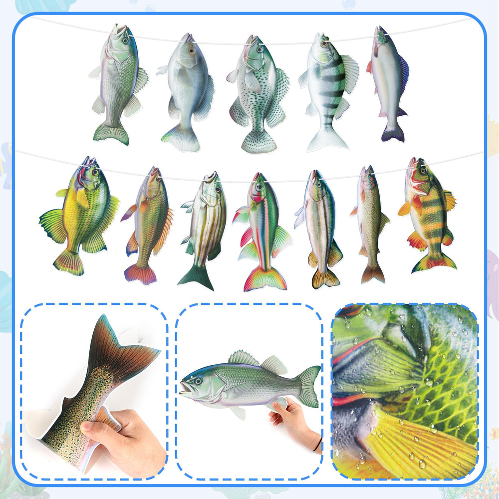 Hooqict Gone Fishing banner flag size 14.6 by 7 inches for prominent display