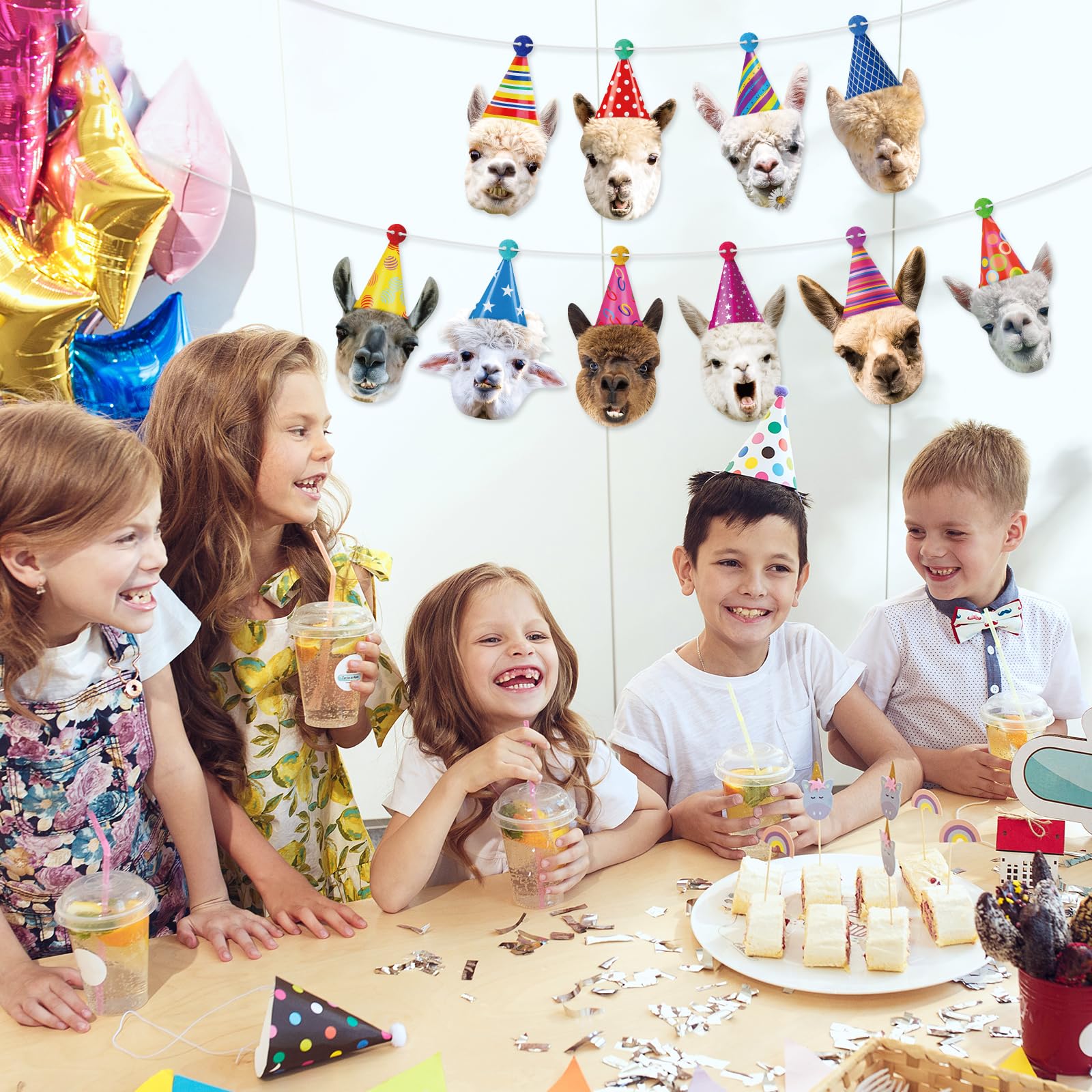 Hooqict llama banner gift table backdrop perfect for photos.