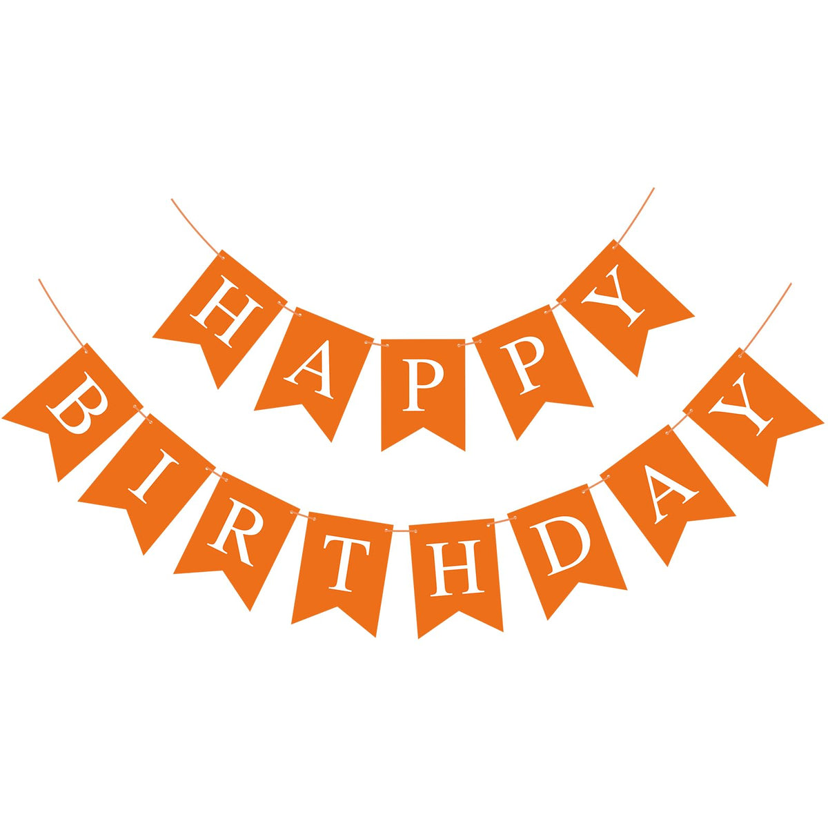 Hooqict orange birthday banner on wall for festive backdrop