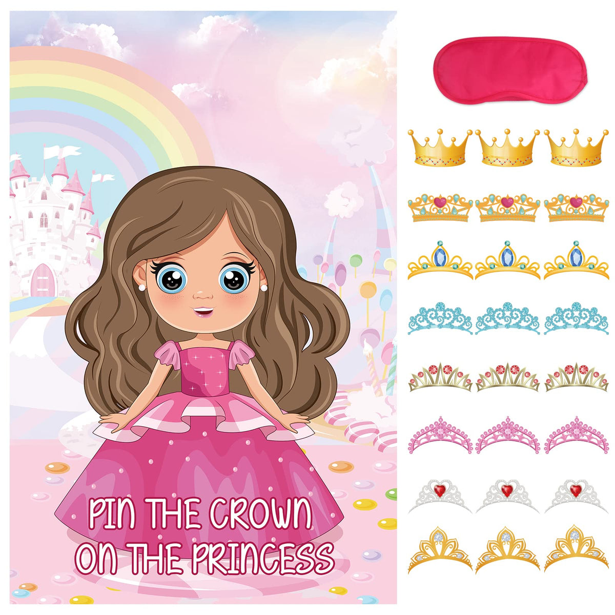 Hooqict pin the crown poster ready for wall display and party fun