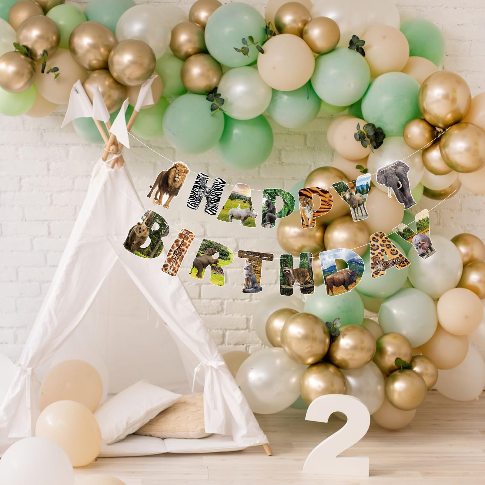 Hooqict Durable cardstock flags ensure lasting safari decorations