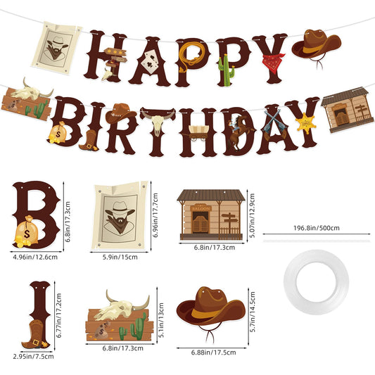 Hooqict Western letters banner for a customizable wall display