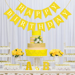 Hooqict yellow party flag bunting for yard or garden celebrations