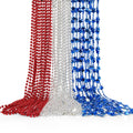 HOOSUN 4th of July beaded necklace with red round beads, comfortable festive wear.