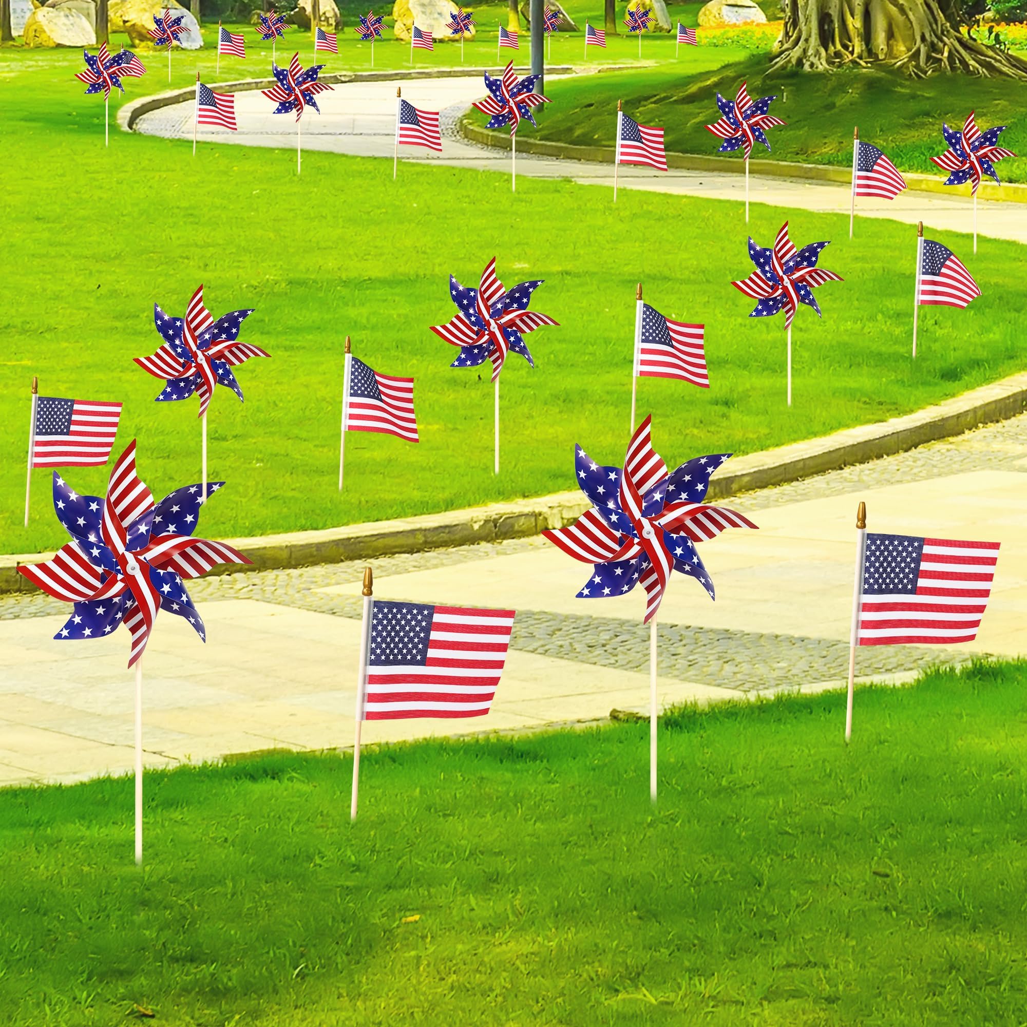 HOOSUN small American flags on sticks for flag-inspired accents