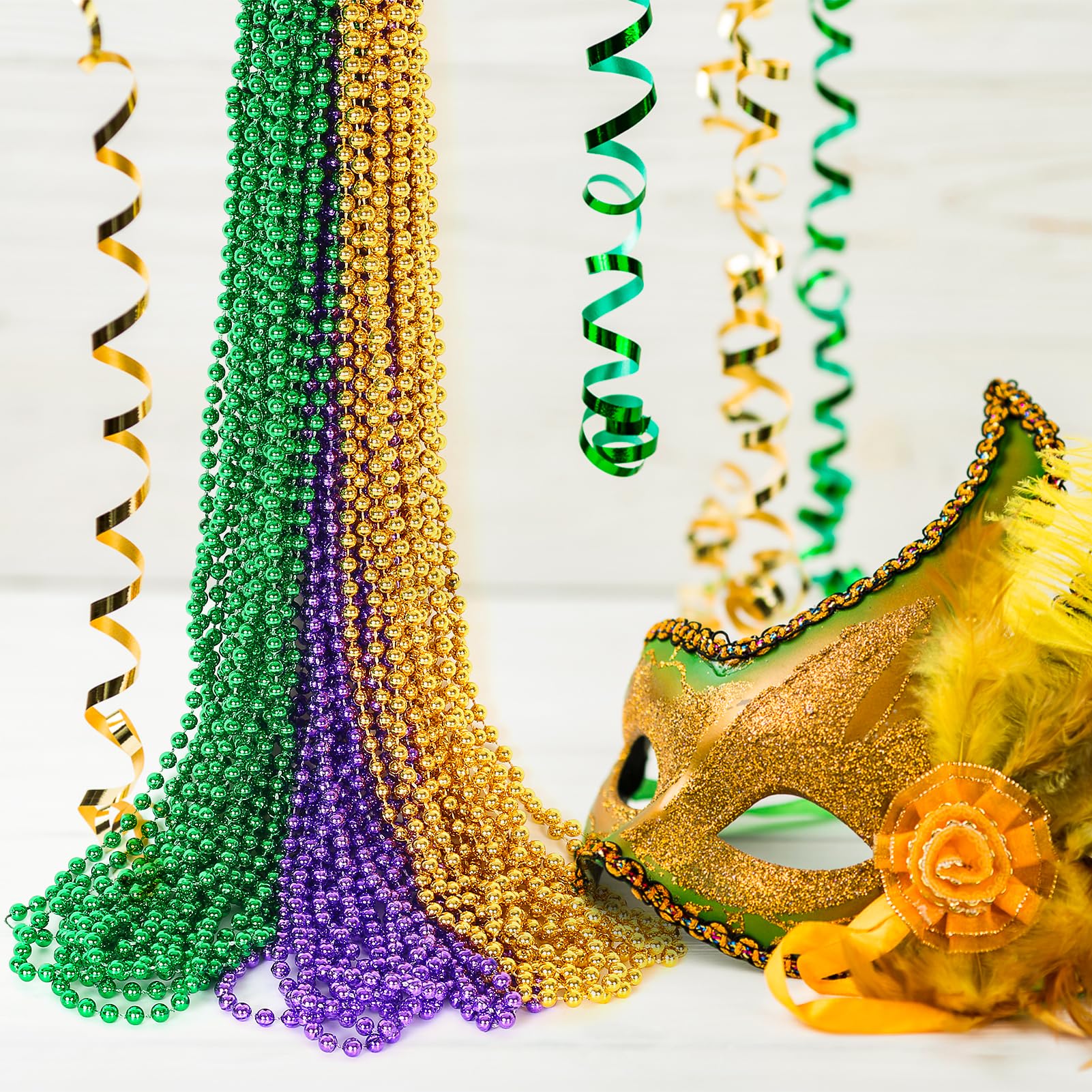 HOOSUN Mardi Gras beads decorating a classroom for an event