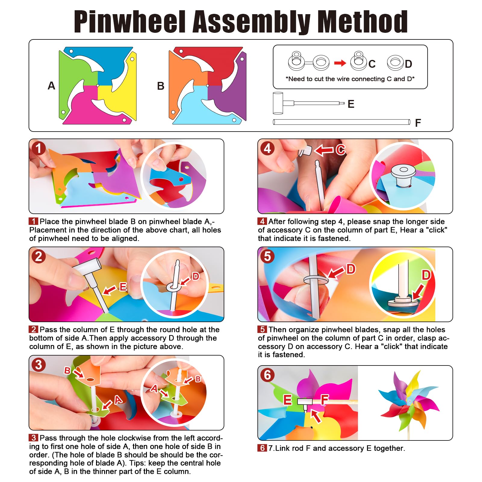 HOOSUN rainbow pinwheels waterproof material maintains color outdoors