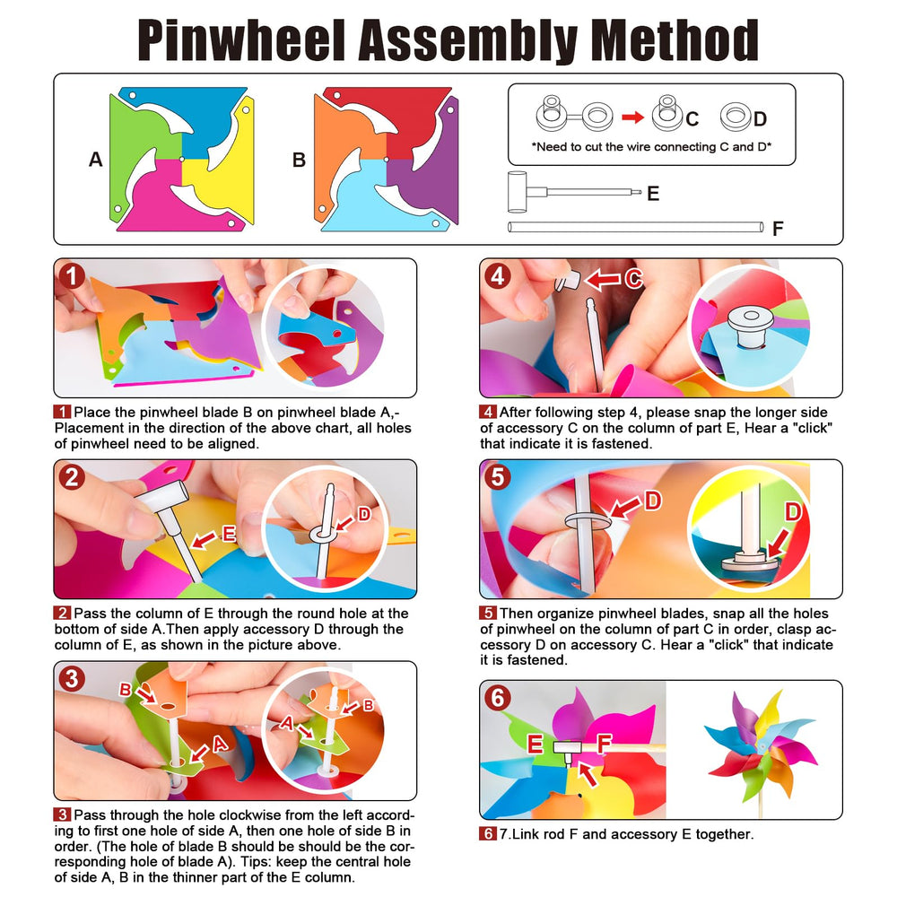 HOOSUN rainbow pinwheels waterproof material maintains color outdoors