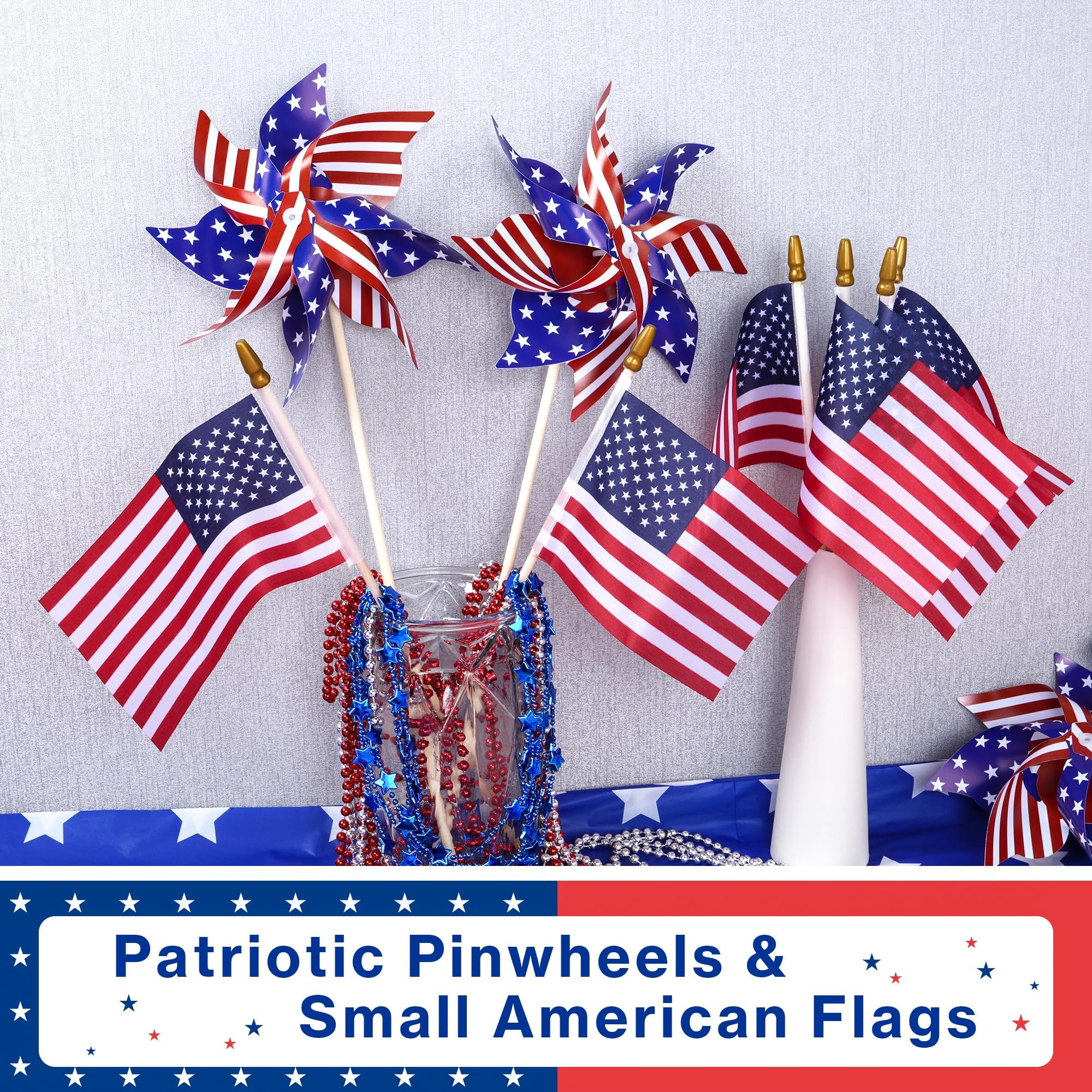HOOSUN red, white, and blue pinwheels brightening yard decor