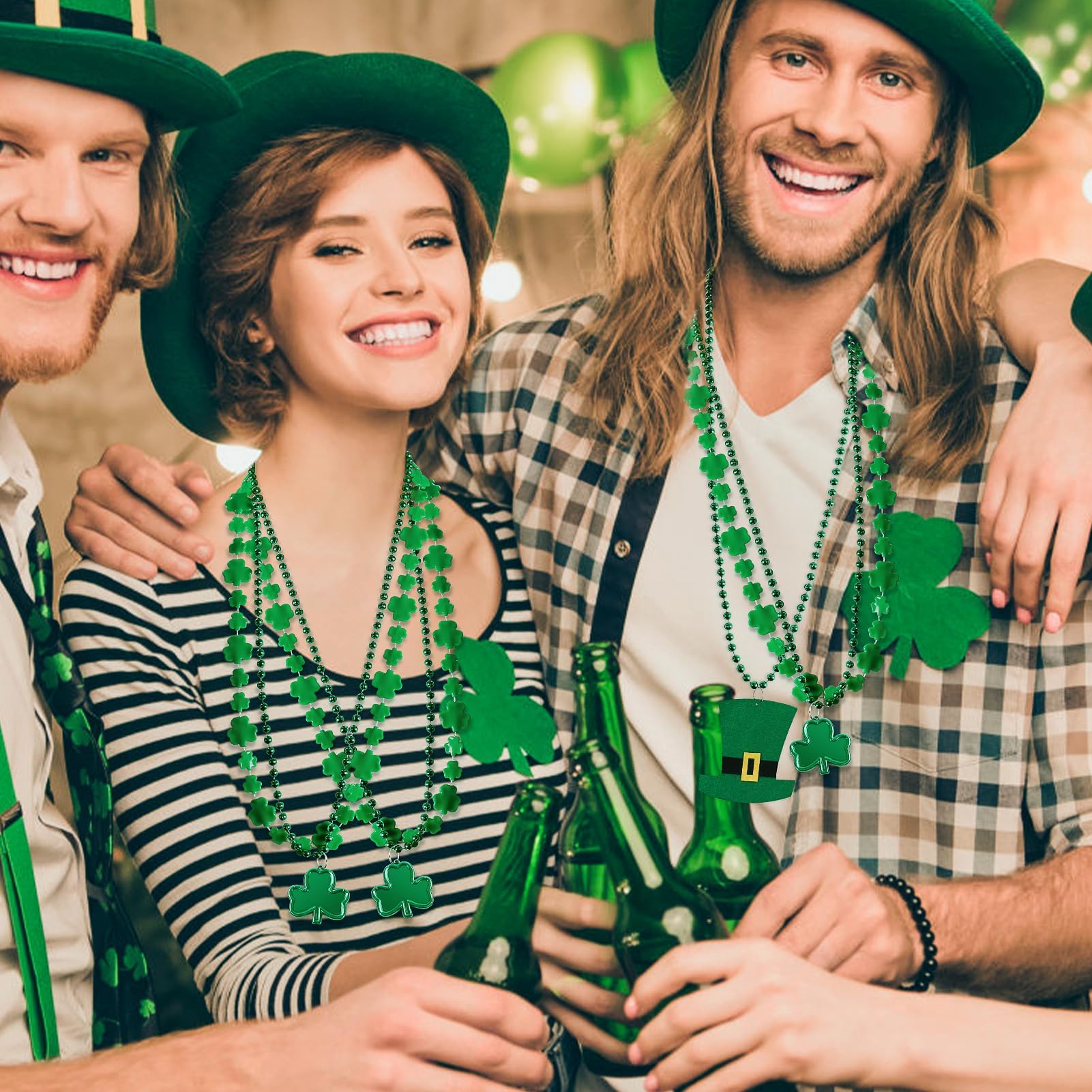 HOOSUN hat beads necklace ideal for playful St Patrick's Day outfits.