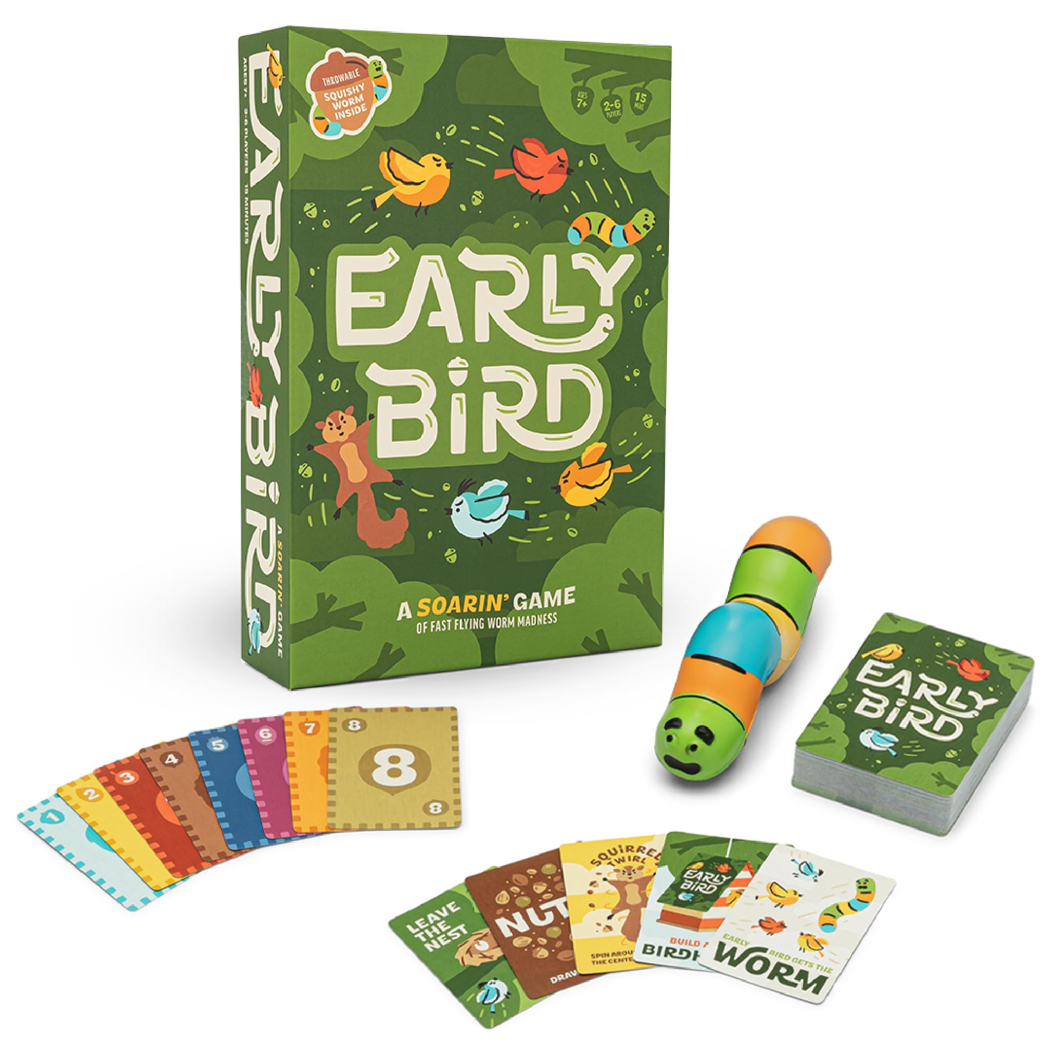 Hootenanny Games Early Bird card set enables fast, fun family rounds.
