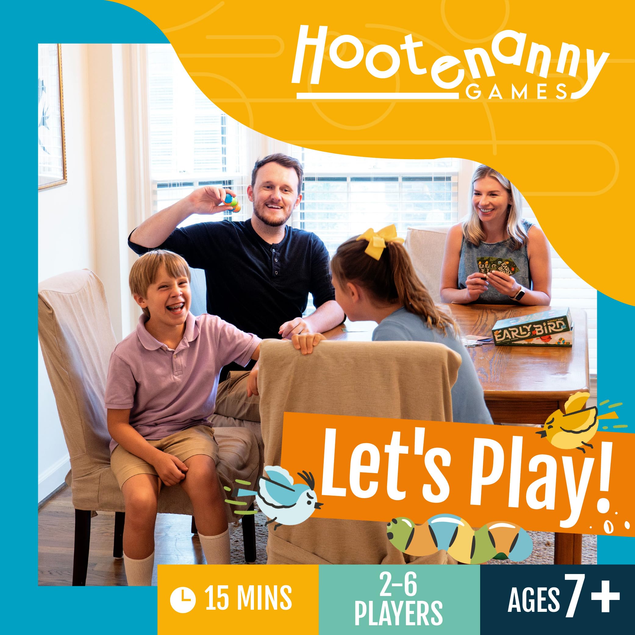 Hootenanny Games Early Bird squishy worm prop adds playful toss interactions.