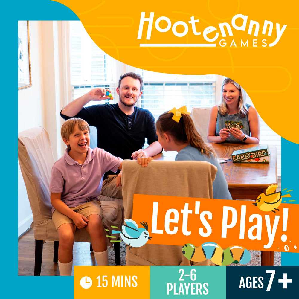Hootenanny Games Early Bird squishy worm prop adds playful toss interactions.