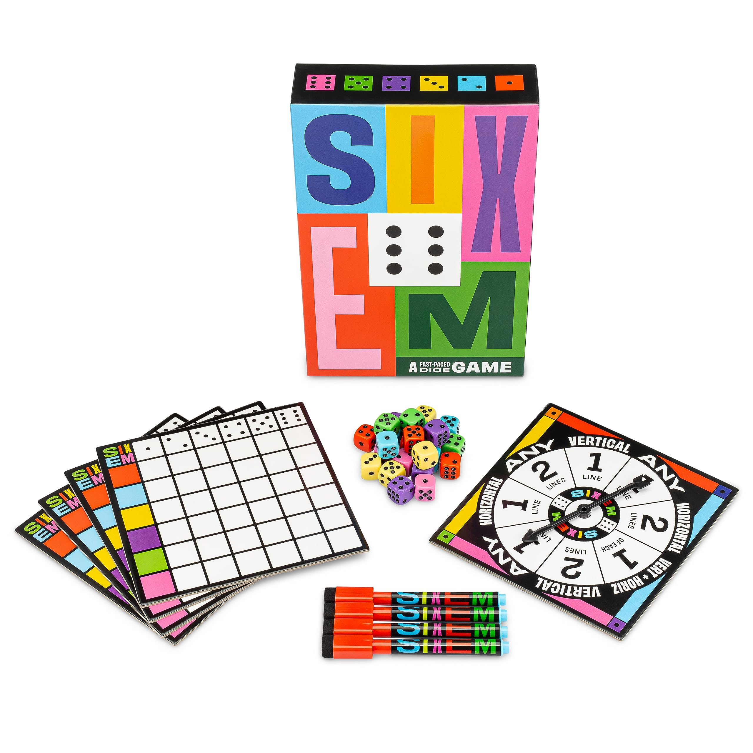 Hootenanny Games Sixem board and dice setup for strategic play