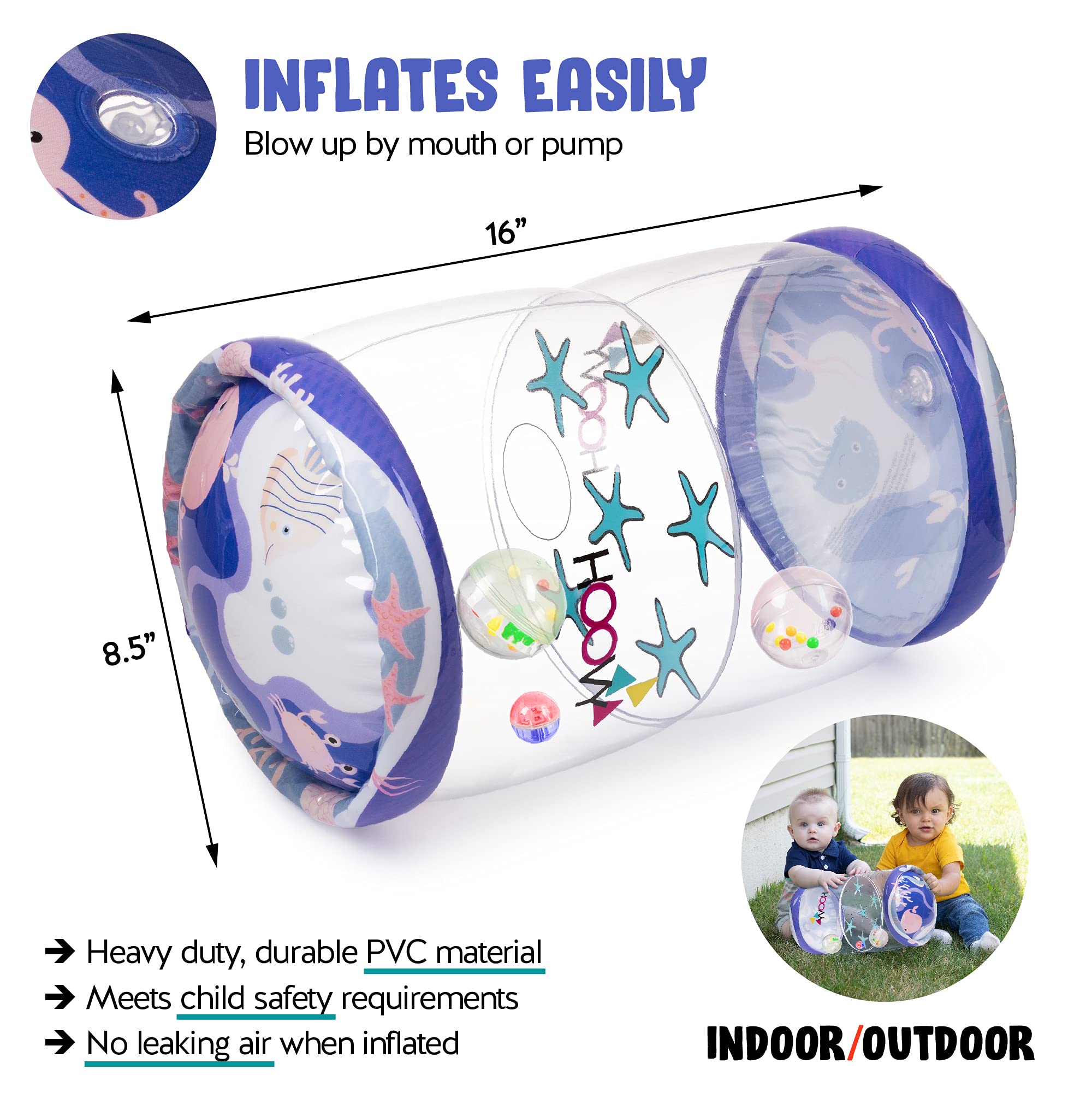 Hoovy easy-inflate-deflate design simplifies setup for caregivers.