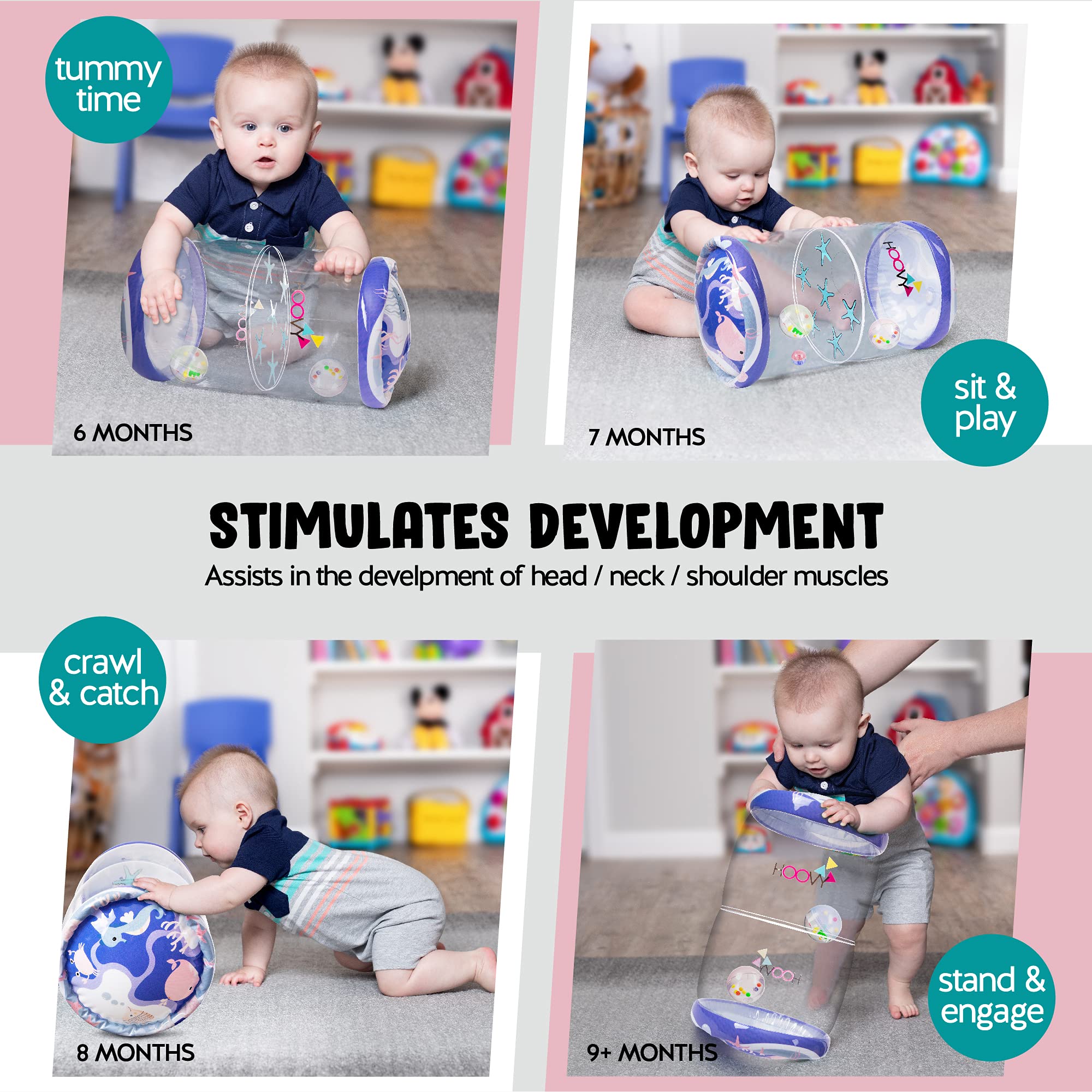 Hoovy durable-pvc material ensures safe play on floors and outdoors.