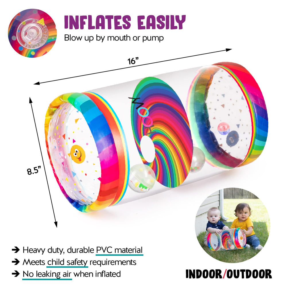Hoovy Rainbow Swirls LED ball inside adds gentle light cues to playtime