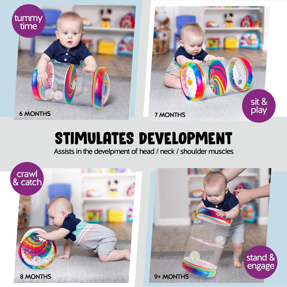 Hoovy Rainbow Swirls rattle balls and maze for sensory play