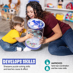Hoovy sea-animals rattle-balls inside promote sensory engagement during tummy time.