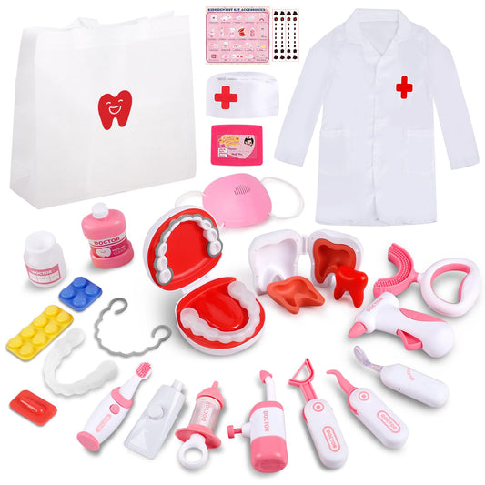 HOPANDOS dentist play set with lab coat for immersive role play.