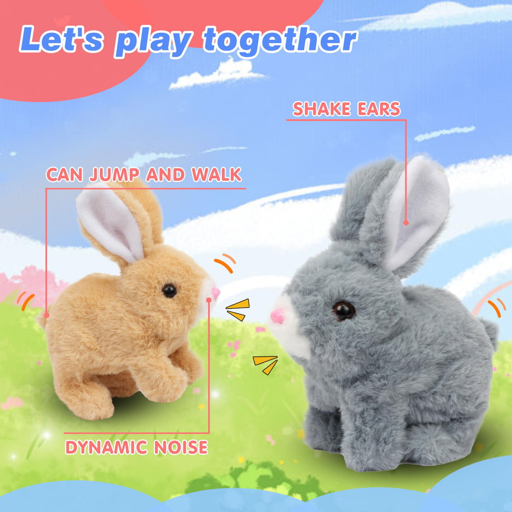 Hopearl brown plush 7-inch bunny is portable for on-the-go fun.
