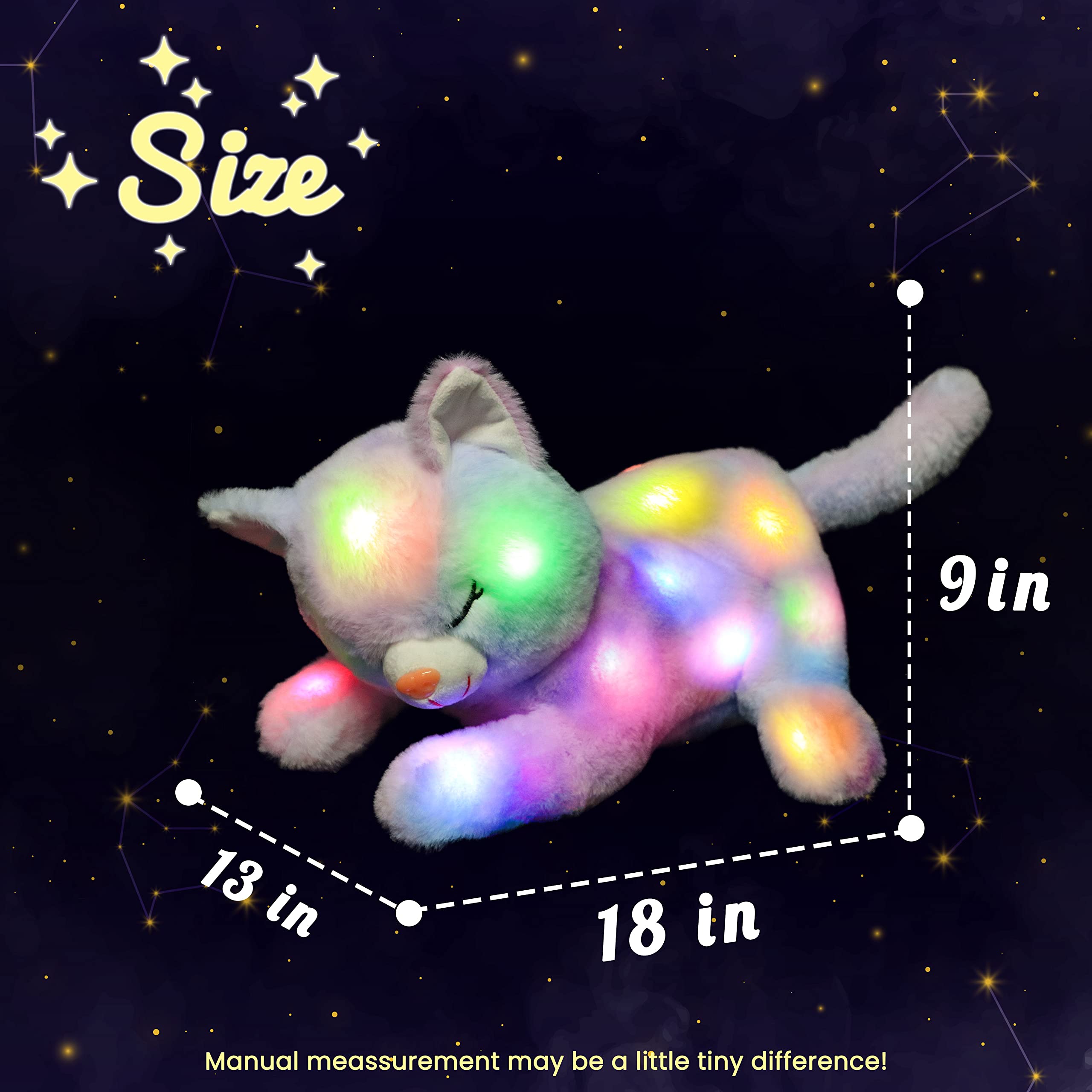 Hopearl color-changing LED inside plush cat creates magical ambience
