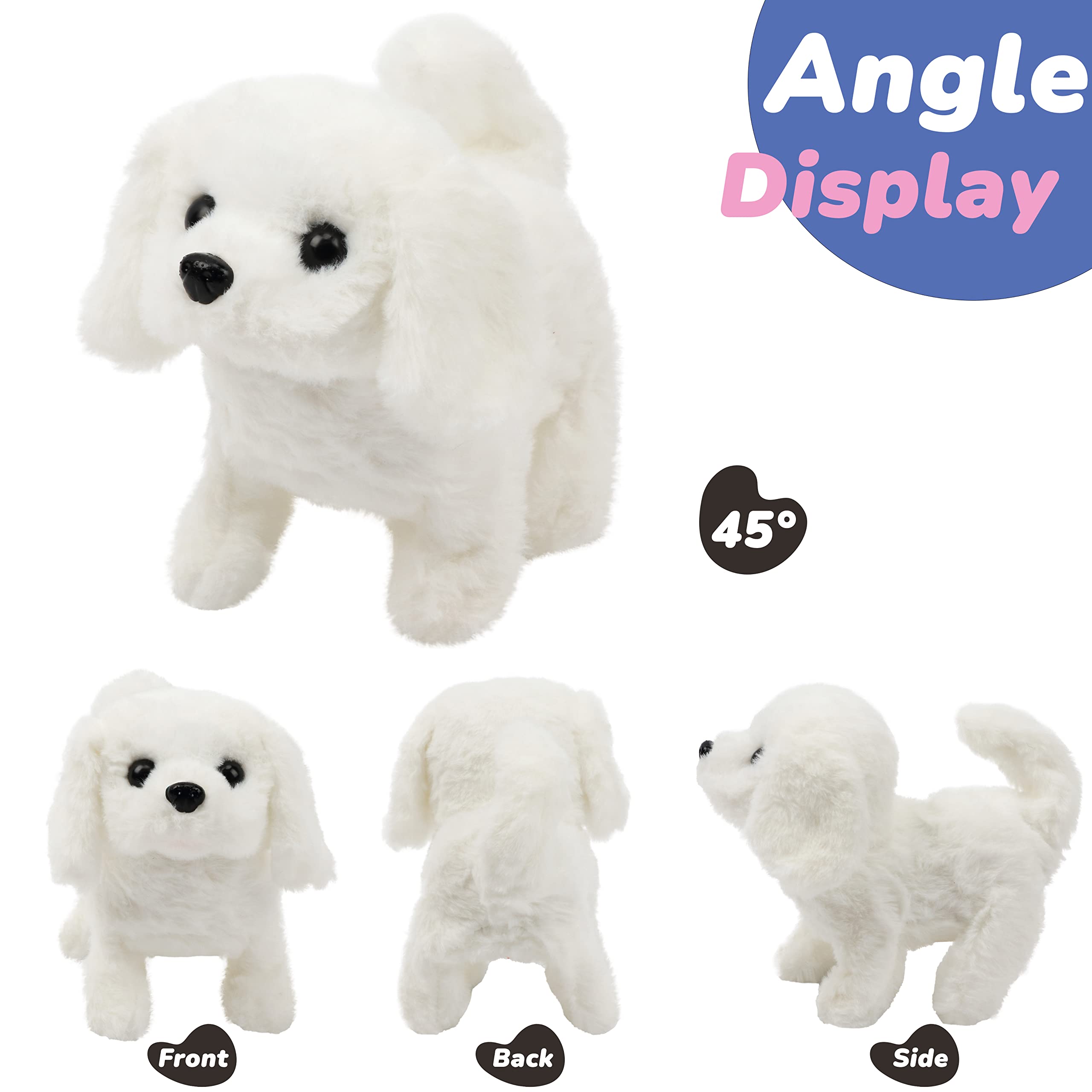 Hopearl interactive dog wiggles its tail and nods its head to attract child attention.