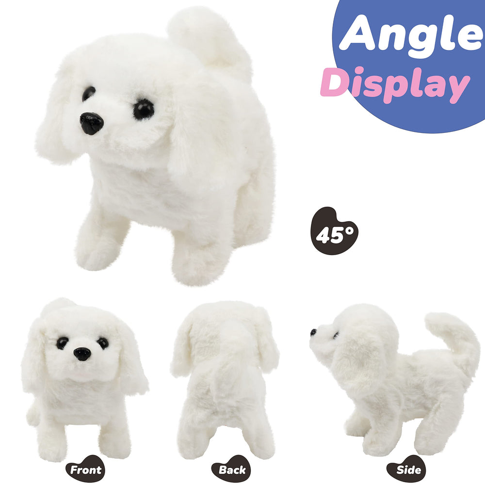 Hopearl interactive dog wiggles its tail and nods its head to attract child attention.
