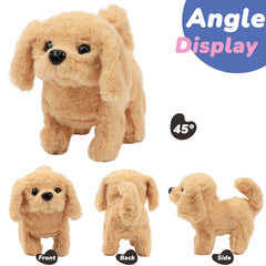 Hopearl head-nod interactive puppy greets children during playtime.