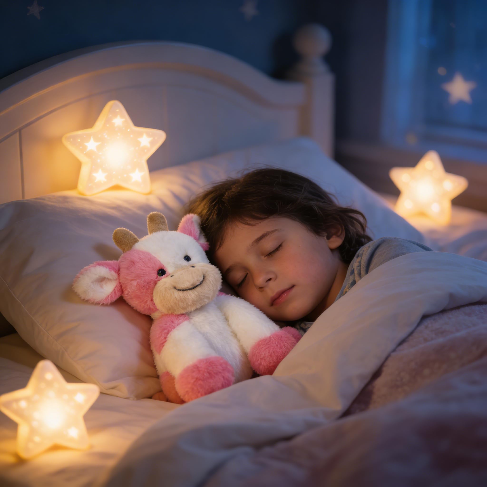 Hopearl plush cow toy with soft fluffy fabric for gentle play.