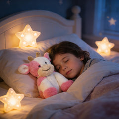 Hopearl plush cow toy with soft fluffy fabric for gentle play.