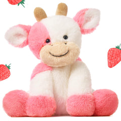 Hopearl plush cow toy, strawberry pink, 9-inch design for cozy hugs.
