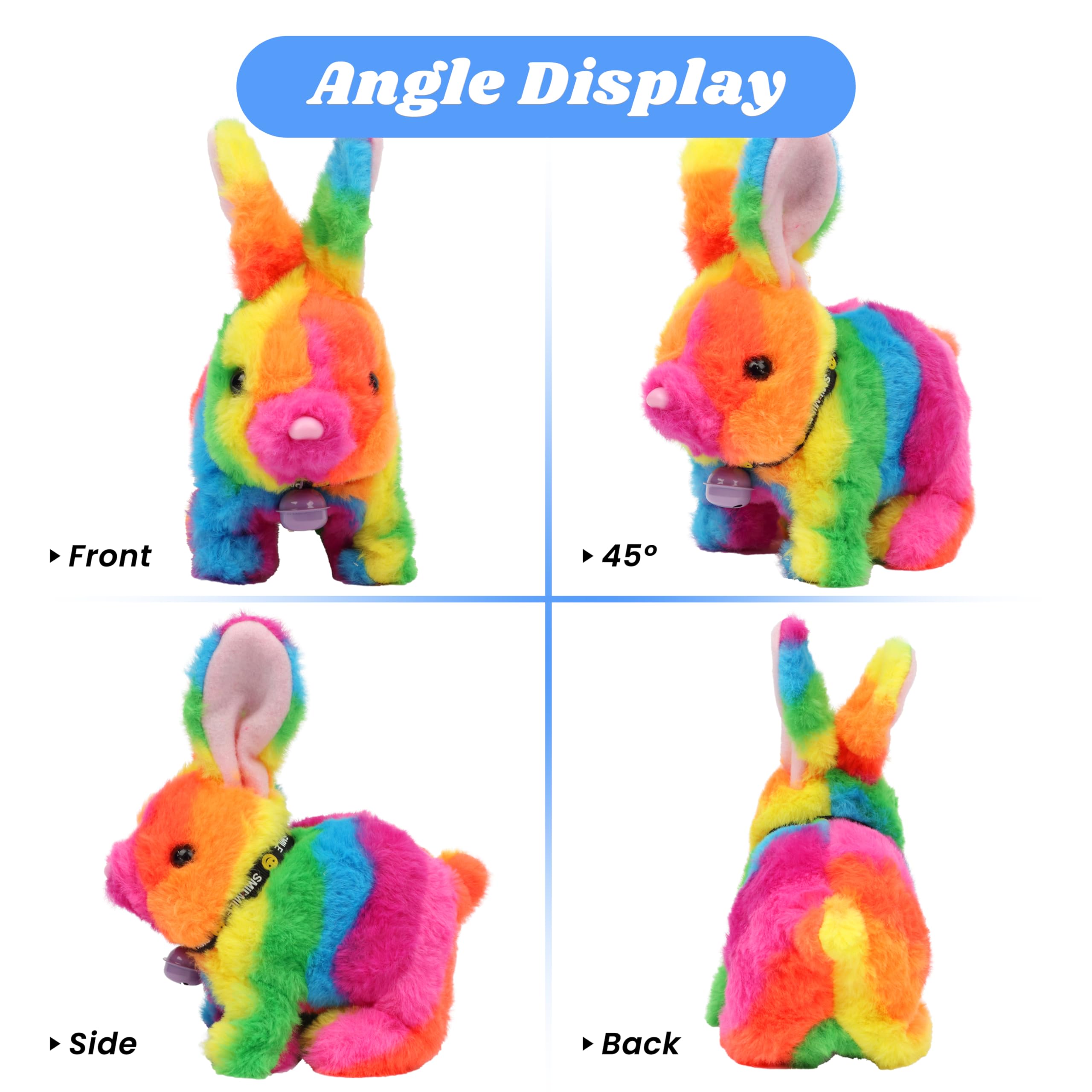 Hopearl rainbow bunny nose twitch adds sensory delight during cuddly pretend play