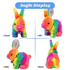 Hopearl rainbow bunny nose twitch adds sensory delight during cuddly pretend play