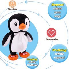 Hopearl Talking Penguin size 7.5 inch, compact for easy handheld play.