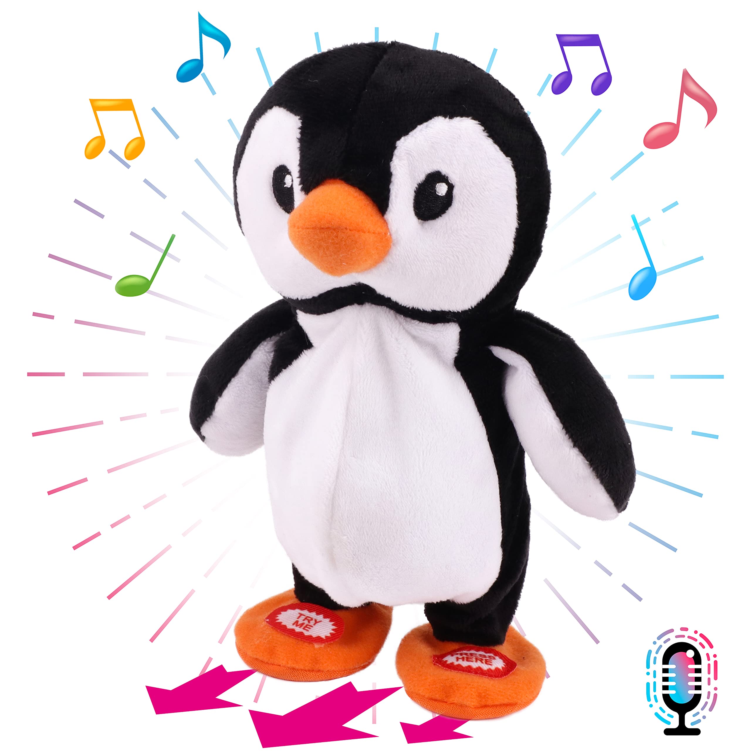 Hopearl Talking Penguin walking, lively motion for engaging interactive play.